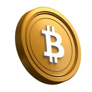 Bitcoin (BTC)-mynt vinklet i hero-seksjonens design